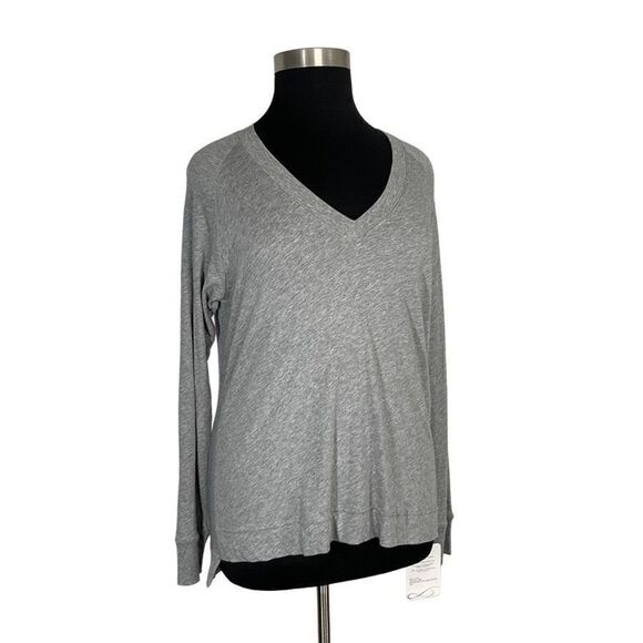 Shine L Heather Gray Colbie Top Raglan Long Sleeve T-Shirt Y2K VTG Pima Cotton - Picture 1 of 10